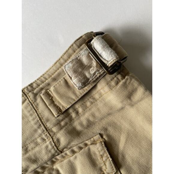 VTG Y2K Abercrombie & Fitch Khaki Beige ultra Low rise Cargo Shorts pockets sz 6 - Picture 4 of 10
